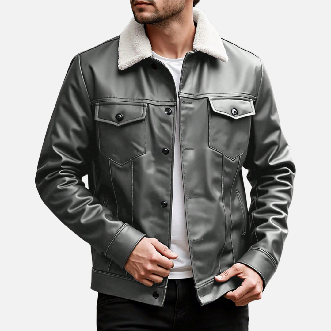 Jaqueta de Couro Masculina Korve KV148