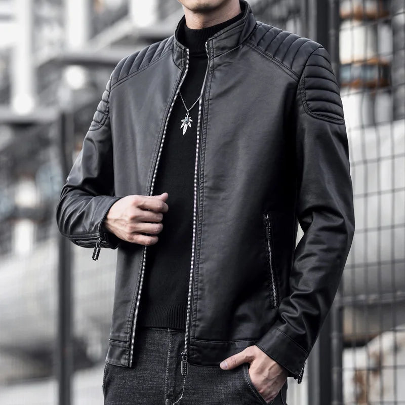 Jaqueta de Couro Motociclista Masculina Korve KV064
