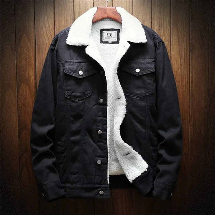 Jaqueta Jeans Masculina Forrada em Lã Korve KV088