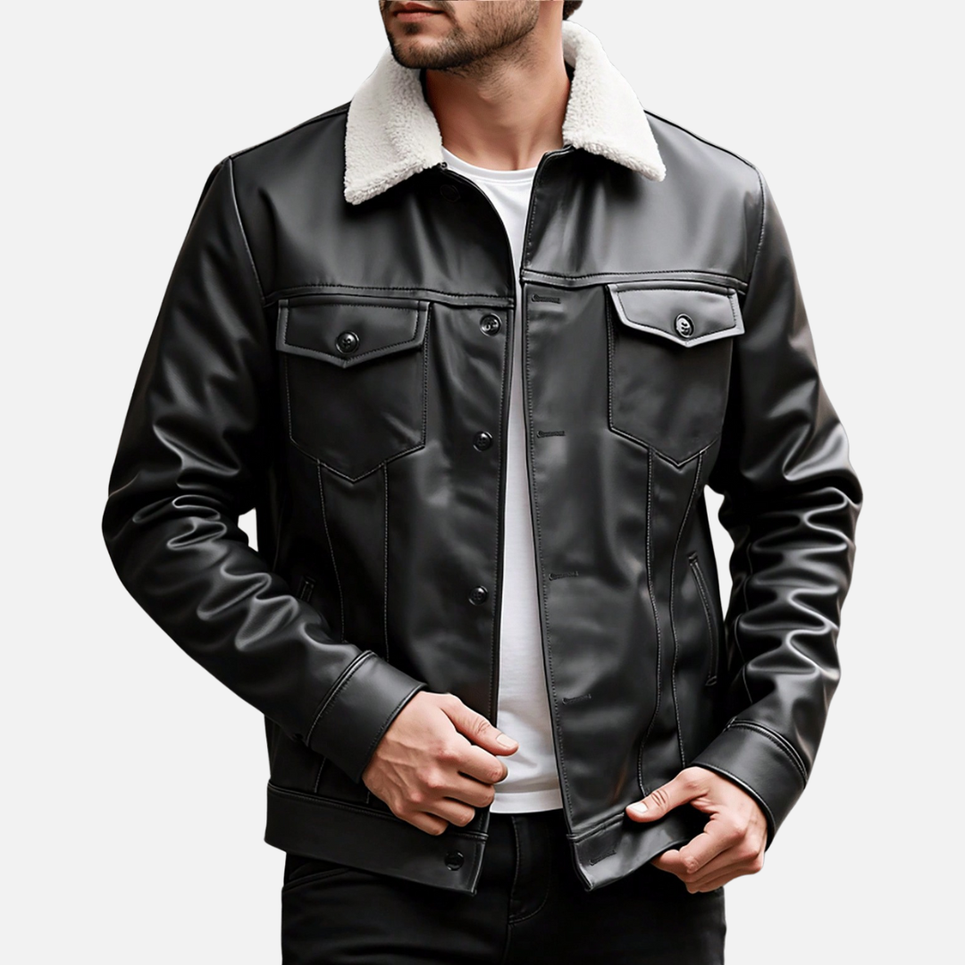 Jaqueta de Couro Masculina Korve KV148