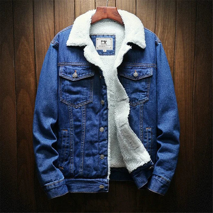 Jaqueta Jeans Masculina Forrada em Lã Korve KV088